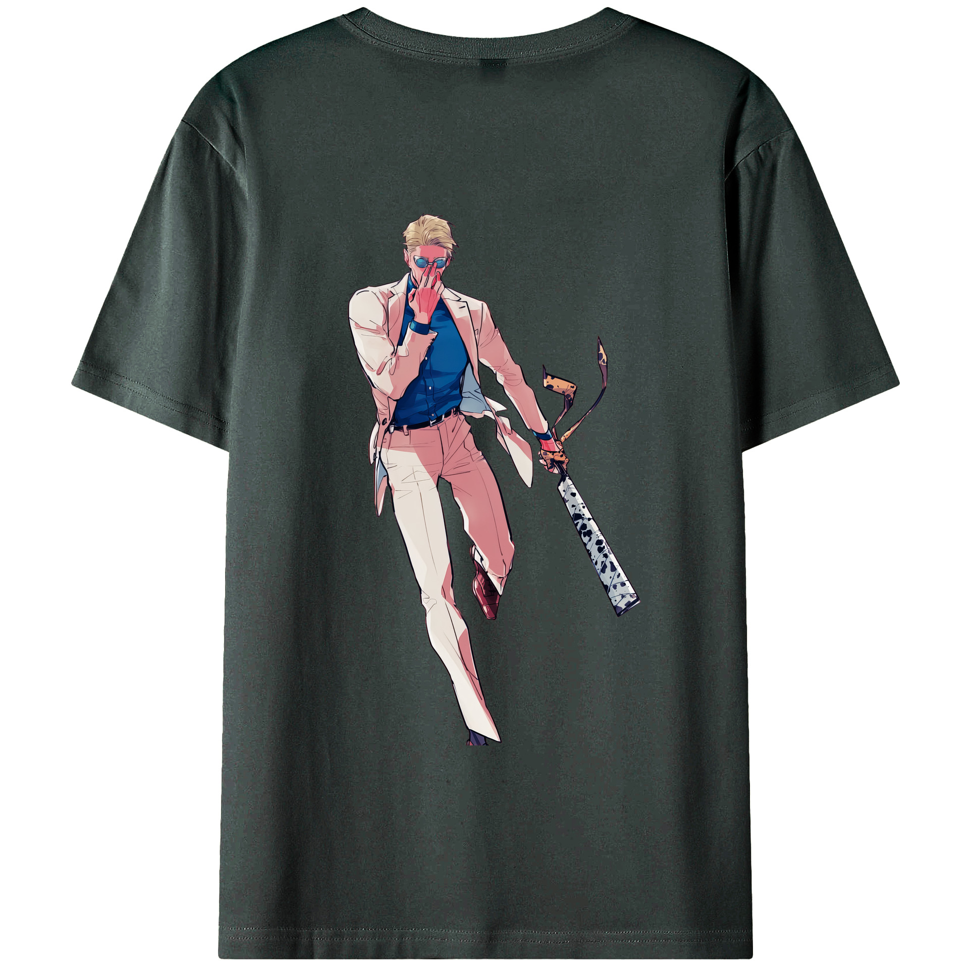 （画像用） 呪術廻戦 Jujutsu Kaisen 綿100％ メンズ半袖Tシャツ（バックプリント） 通気性